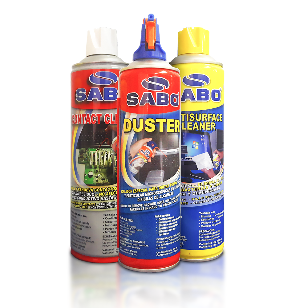 Kit de limpieza SABO, Espuma, Contact Cleaner y Aire Comprimido