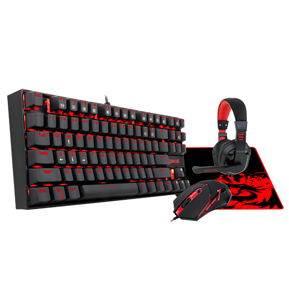 Kit Gaming Teclado Mecanico, Mouse, MousePad, Headset K552-BB Redragon
