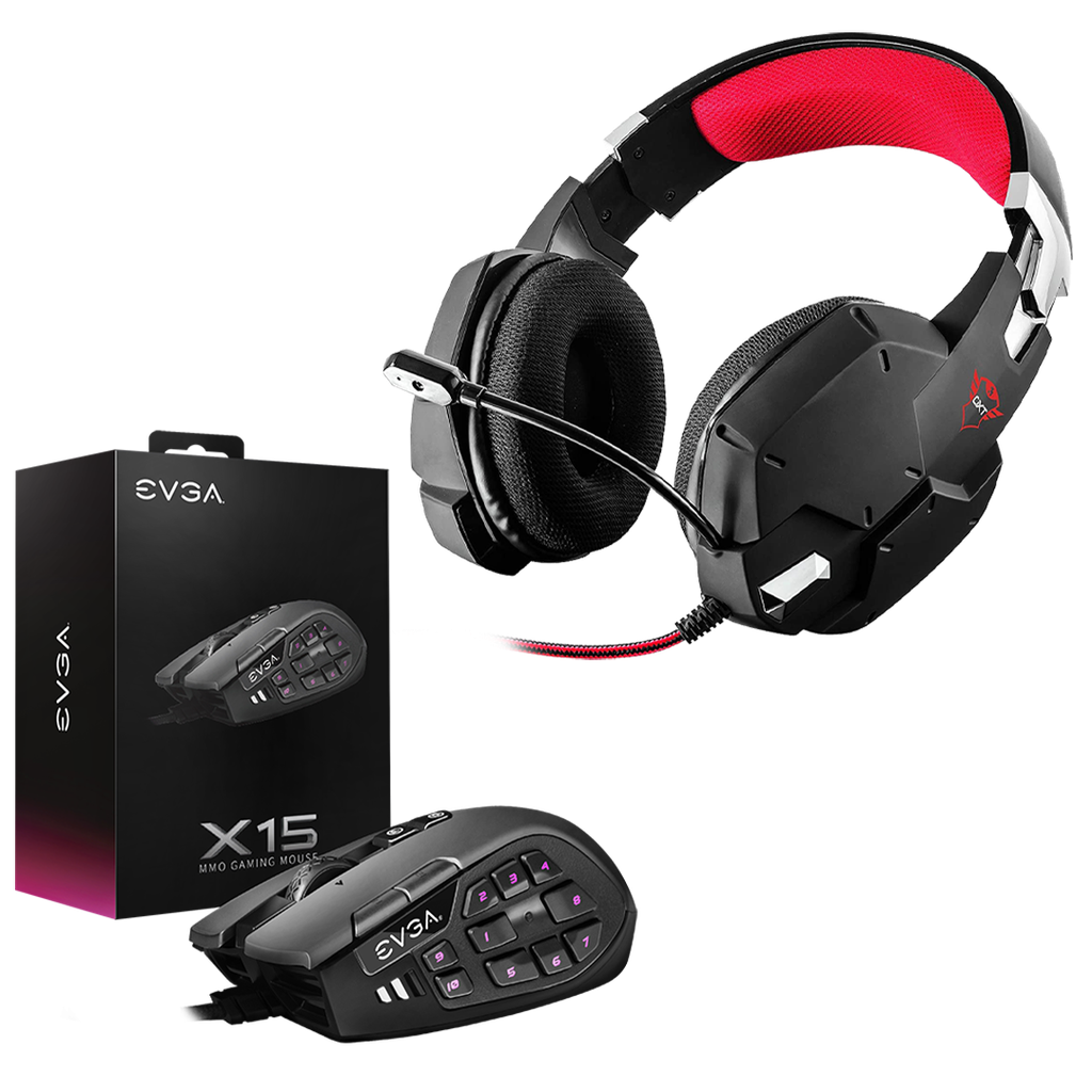 KIT Mouse Gaming EVGA X15 + Headset Trust GTX 322