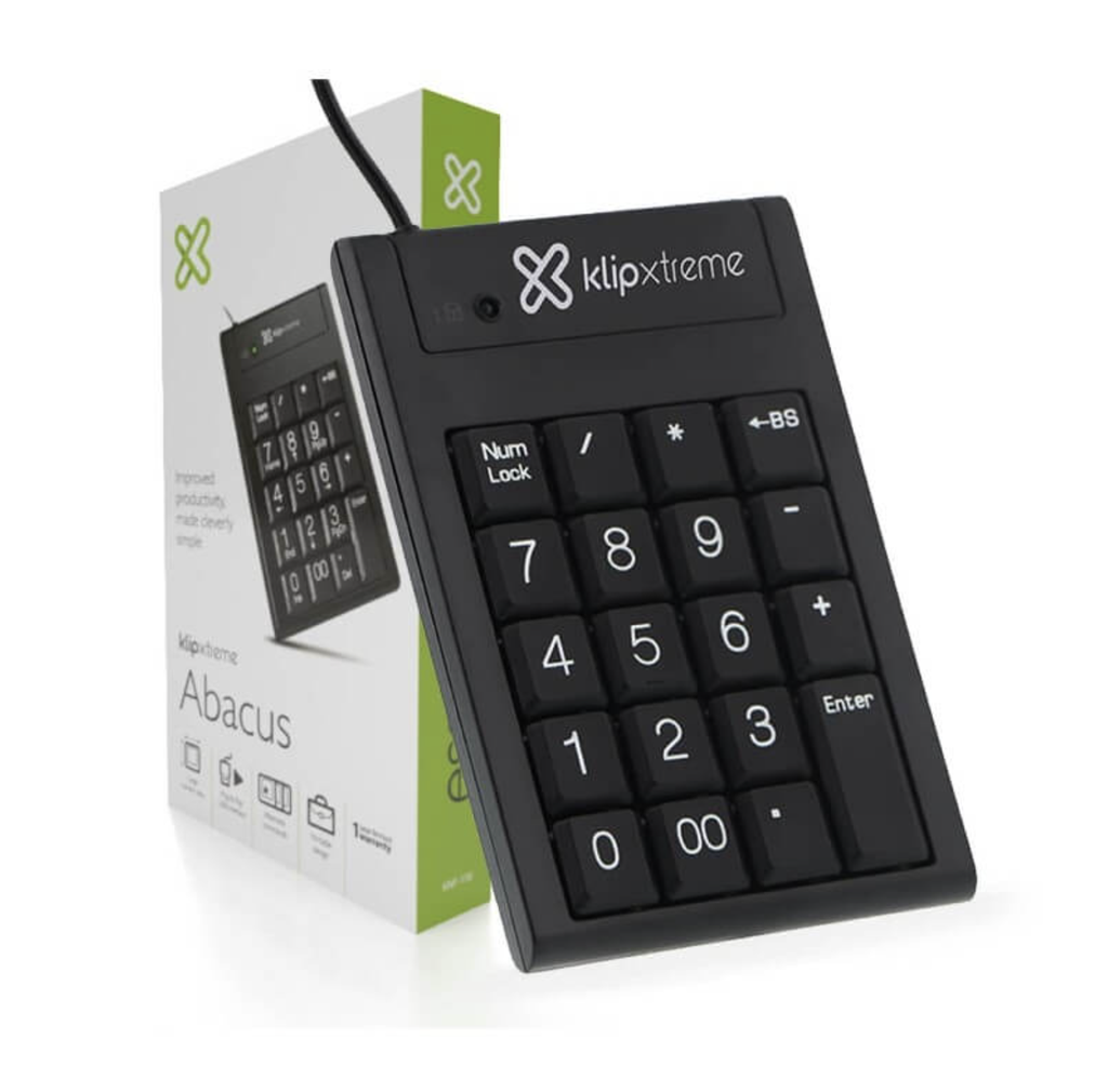 KlipX Teclado Numérico ABACUS  USB Esencial KeyPad KNP-100