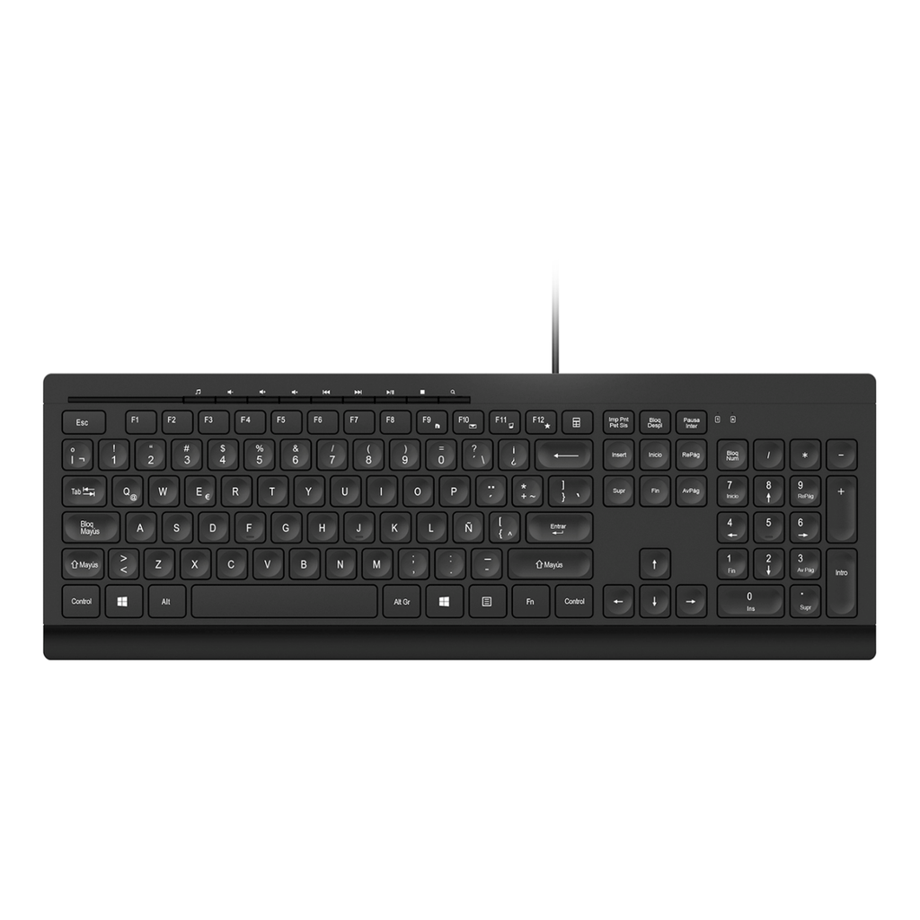 Klip Xtreme - Keyboard - Wired - Spanish - USB - Black - Multimedia KKM-252S