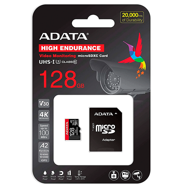 Memoria Micro SD ADATA 128GB microSDXC UHS-I U3 / Class 10 V30 A2  100MB/s AUSDX128GUI3V30SHA2-RA1