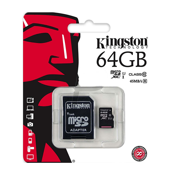 Memoria Micro SDXC Flash 45MB/s 64GB Class 10 Kingston