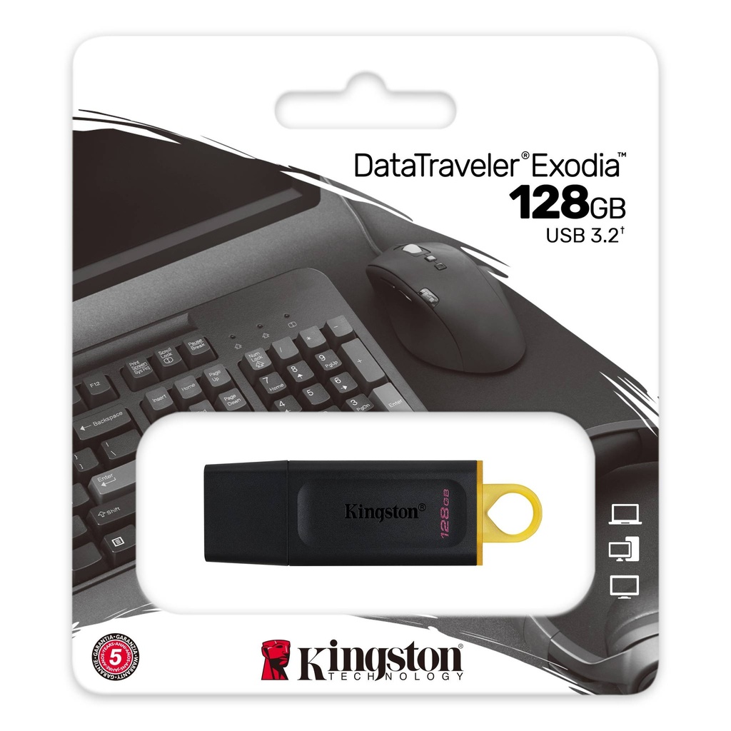 Memoria USB Kingston 128GB USB3.2 Gen1 Exodia Black Yellow DTX/128GB