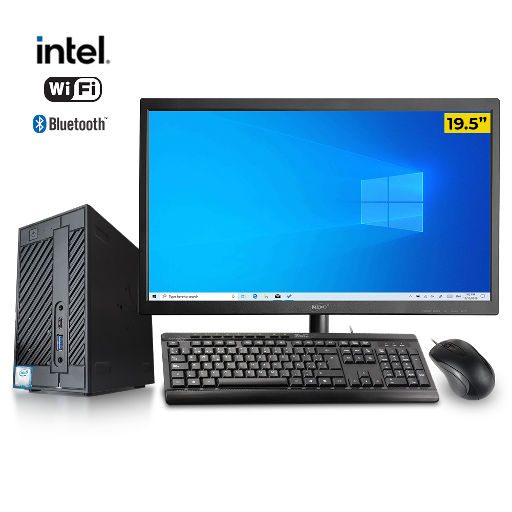 Mini PC Asrock i3 9100, 8GB RAM, M.2 240GB, Monitor 19.5" + Teclado y Mouse