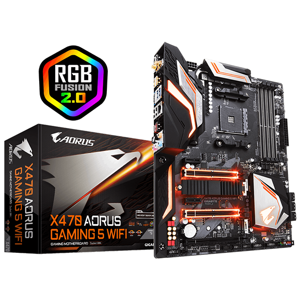 Motherboard Gigabyte X470 Aorus Gaming 5 WiFi Ryzen AM4 DDR4 RGB