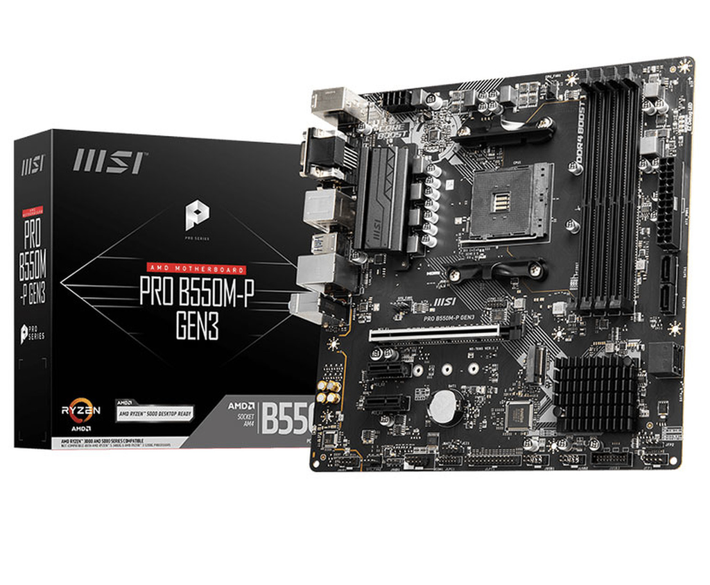 Motherboard MSI PRO B550M-P GEN3 4DDR4 AM4 USB 3.2 PORTS M.2 SLOT