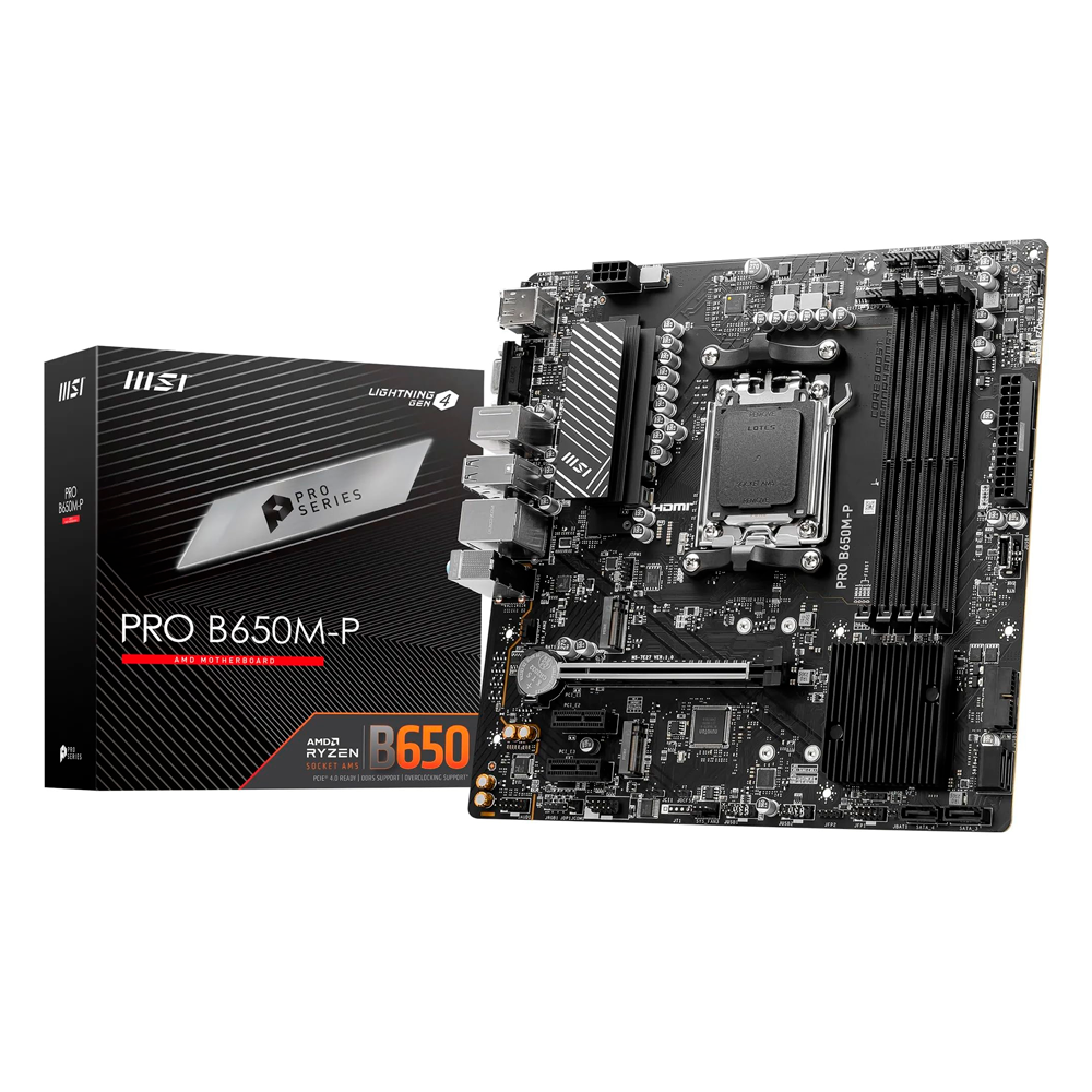Motherboard MSI PRO B650M-P AM5 DDR5 SATA 6G 2x M.2 2.5G LAN 7.1 Audio mATX