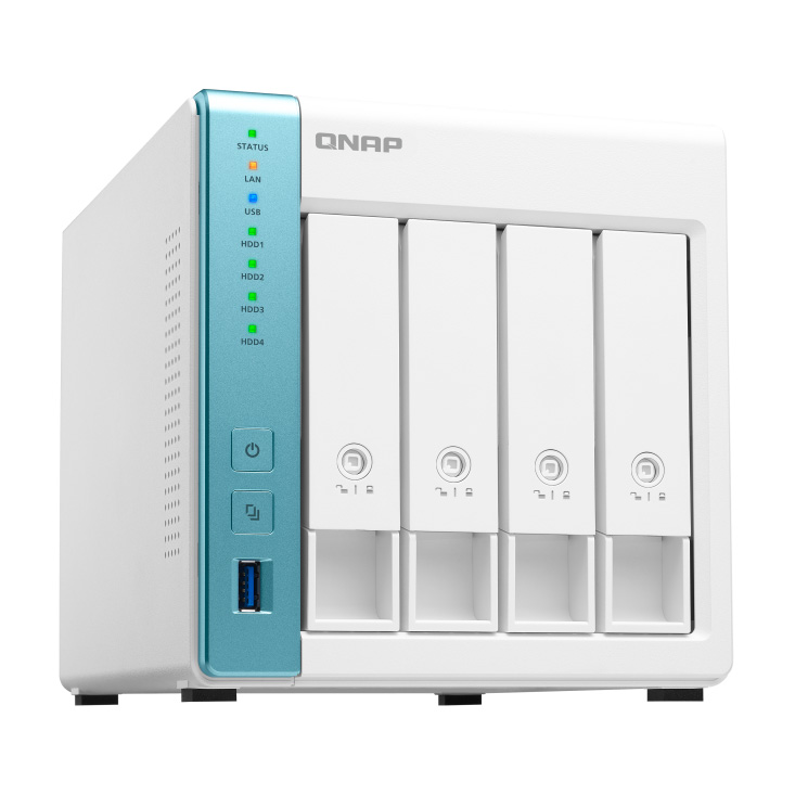 NAS Nube Personal & Pyme QNAP TS-431K, QuadCore , 4 Bahias 3.5", SATA 6Gb/s, Gigabit Ethernet, 1GB RAM, (HDD no incluído) TS-431K-US