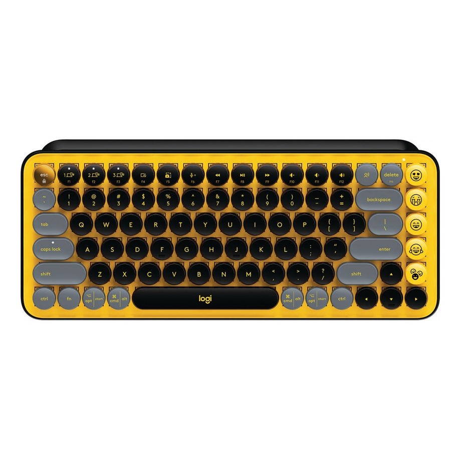 OPEN BOX Logitech Teclado Mecánico POP Emoji Keys Inalámbrico ESP Yellow - 920-010713