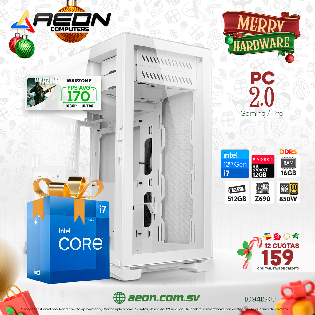 Pc 2.0 i7-12700, M.2 512GB, 16GB DDR5, RX 6700XT OC