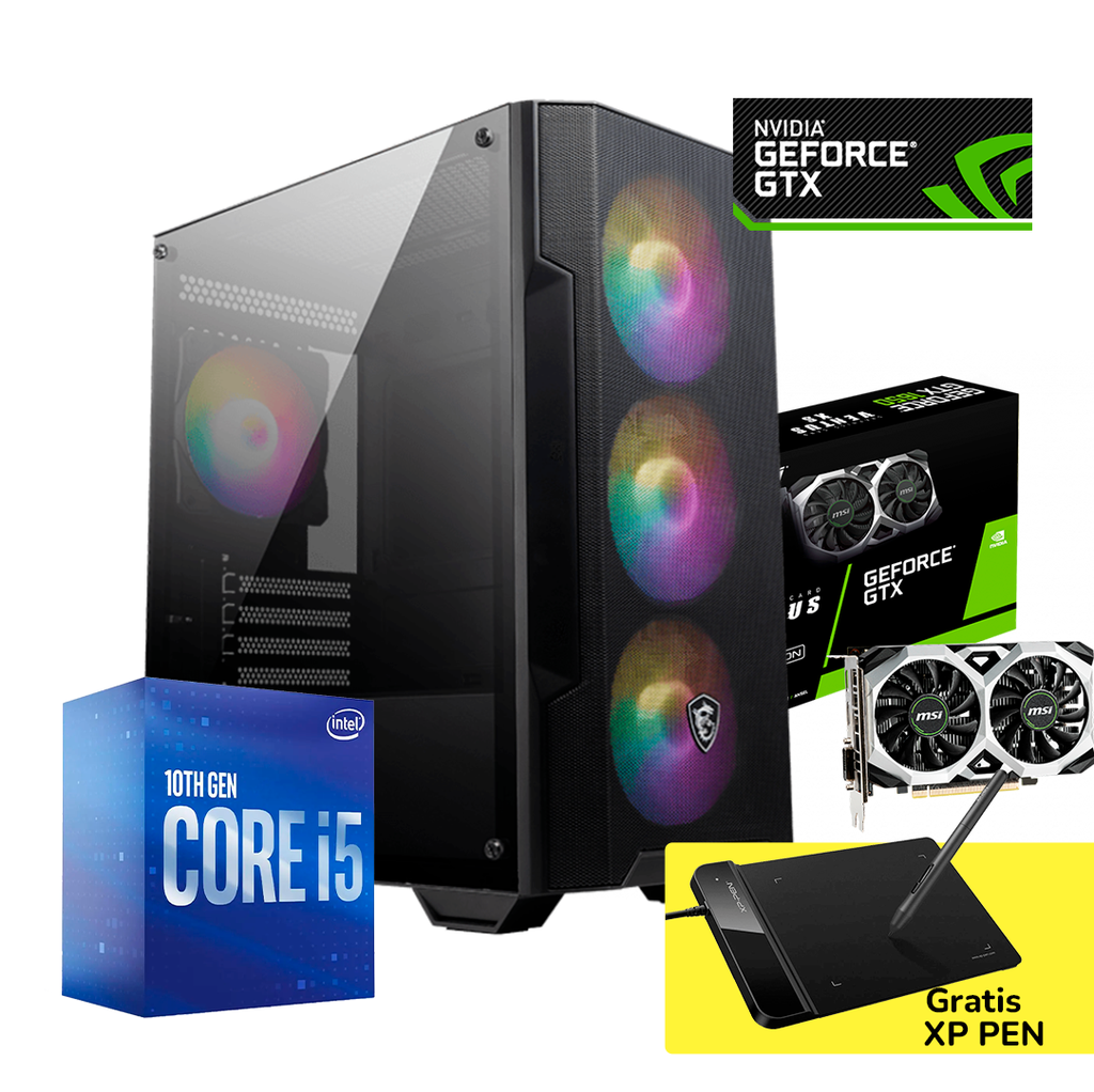 PC Designer MAG i5 10400, 16GB DDR4, GTX 1650 4GB, SSD 512GB, MAG CASE, Tableta XP Pen (gratis)