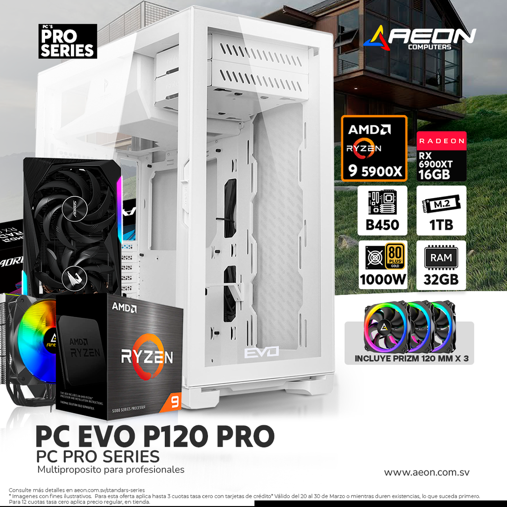 PC EVO MESH PRO, RYZEN 9 7900X, RX 6900XT 16GB, 1TB M.2, DDR5 32GB