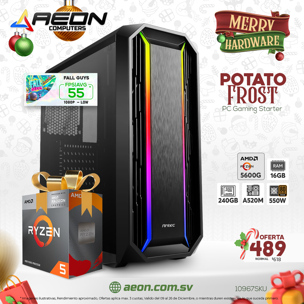 PC Frost Ryzen 5 5600G, 16GB DDR4, SSD 240GB, 550W 80+