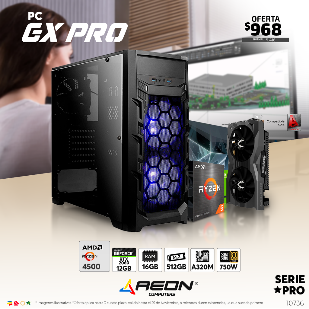 Pc GX PRO Ryzen 5 4500 RTX 2060 12GB