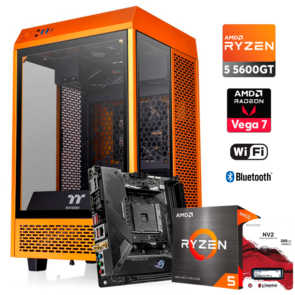 Pc Mini Zen Ryzen 5 5600GT, DDR4 16GB, M.2 250GB, 600W 80+ Gold