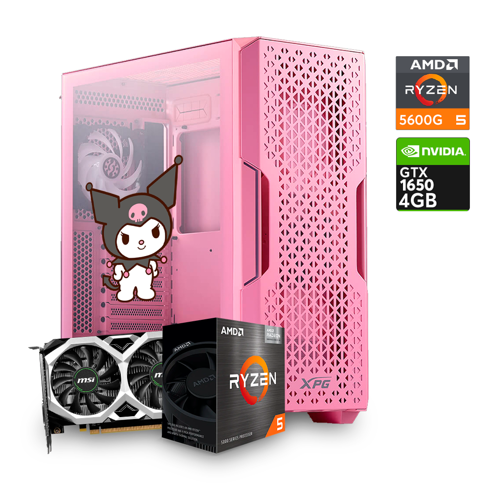 PC PinkStarker Ryzen 5 5600G, GTX 1650 4GB, 16GB DDR4, SSD 240GB, 500W 80+