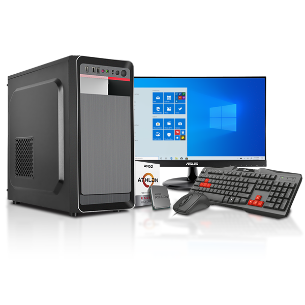 PC Standard Athlon Ryzen 3000G, 8GB DDR4, SSD 240GB, Monitor 21.5" Full HD, Teclado y Mouse
