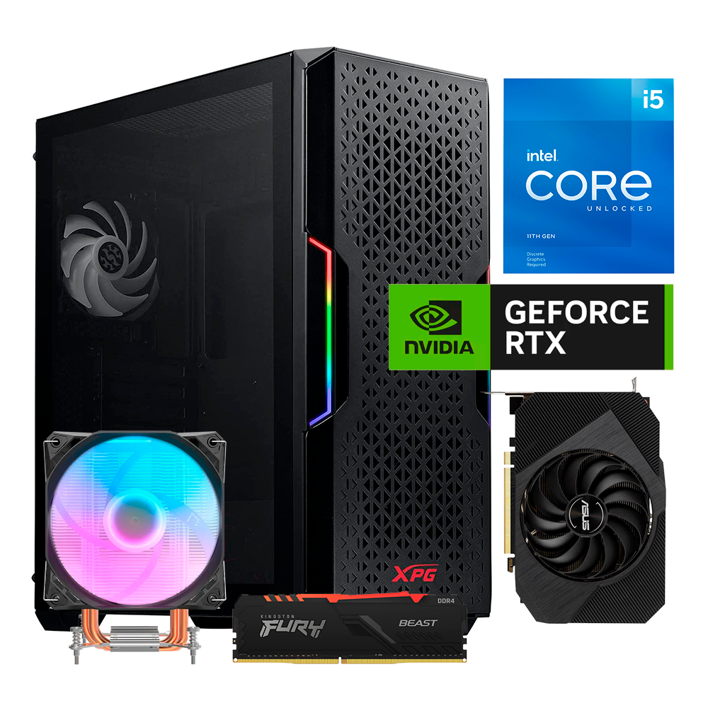 PC Starker G2 - Intel i5 11600K, 16GB 3200Mhz, 256GB M.2, RTX 3050 8GB, H510, S11 PRO, 650w 80+