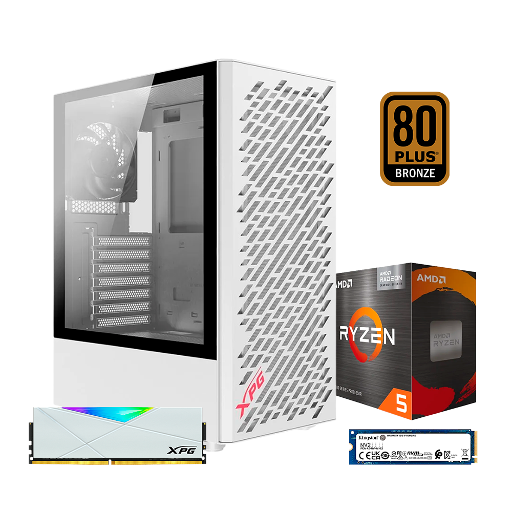 PC ZEN Plus Snow, Ryzen 5 5600G, 16GB 3600Mhz, M.2 500GB, B550M, 550W 80+