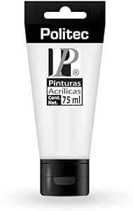 Pintura Acrílica Politec L-3000 Tubo Plast 75 Ml No 3001 Blanco Titanio