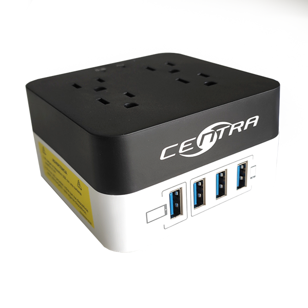 Protector de Voltaje Centra TOGO 4 Salidas, 4 puertos USB
