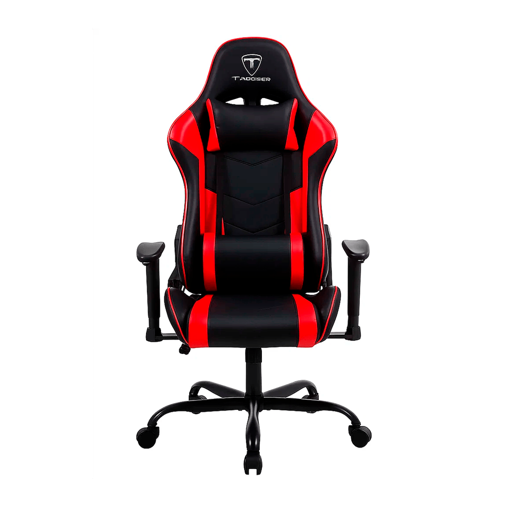 Silla Gamer T-Dagger Mustang, Base Metalica, Apoya Brazo Ajustable, Reclinable T-TC700-BR Negro/Rojo