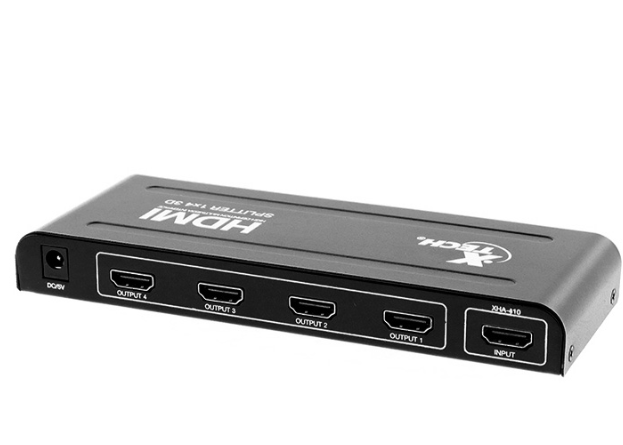 Splitter, Xtech 1 Input to 4 HDMI, Outputs, XHA-410