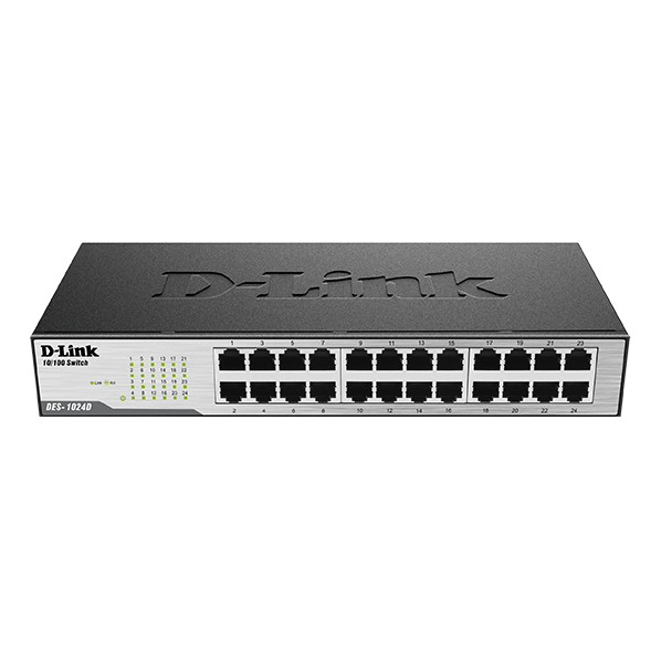 Switch de Escritorio y Rack D-Link de 24-Puertos 10/100 Ethernet LAN DES-1024D