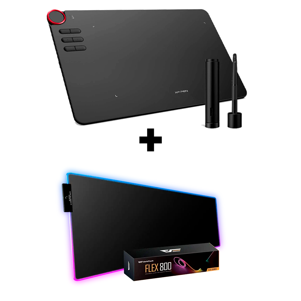 Tableta de dibujo XP PEN Deco 03 Inalámbrica + MousePad Gaming DarkFlash Flex 800