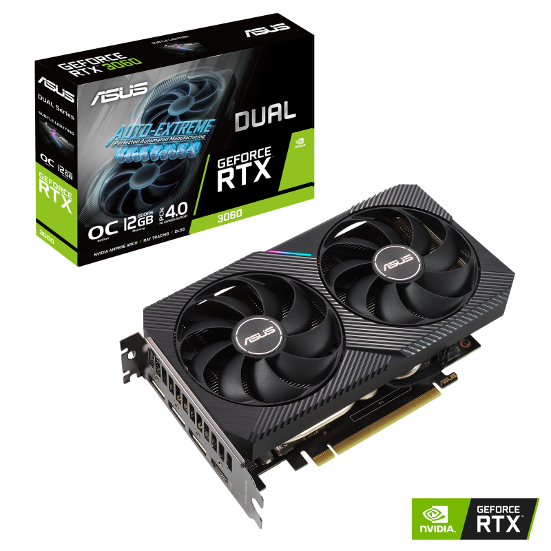 Tarjeta de video Asus RTX 3060 Dual 12GB GDDR6, DUAL-RTX3060-O12G