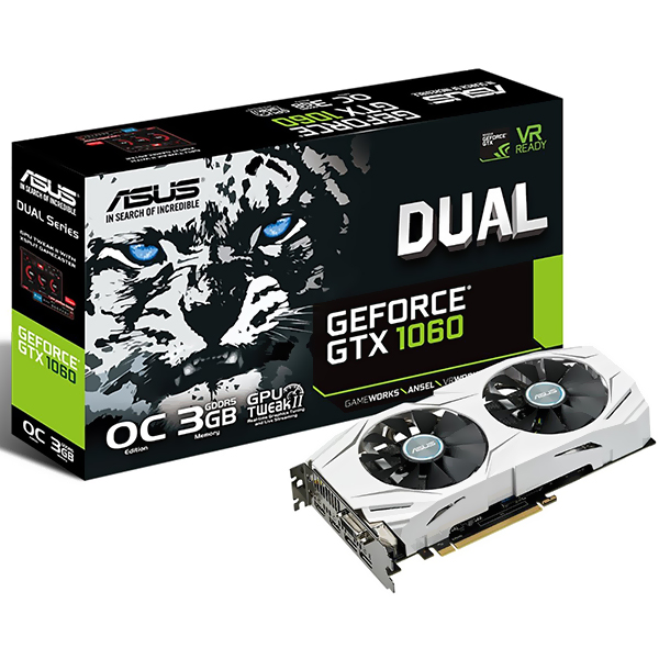 Tarjeta de Video Dual series Geforce OC GTX 1060 3GB Asus