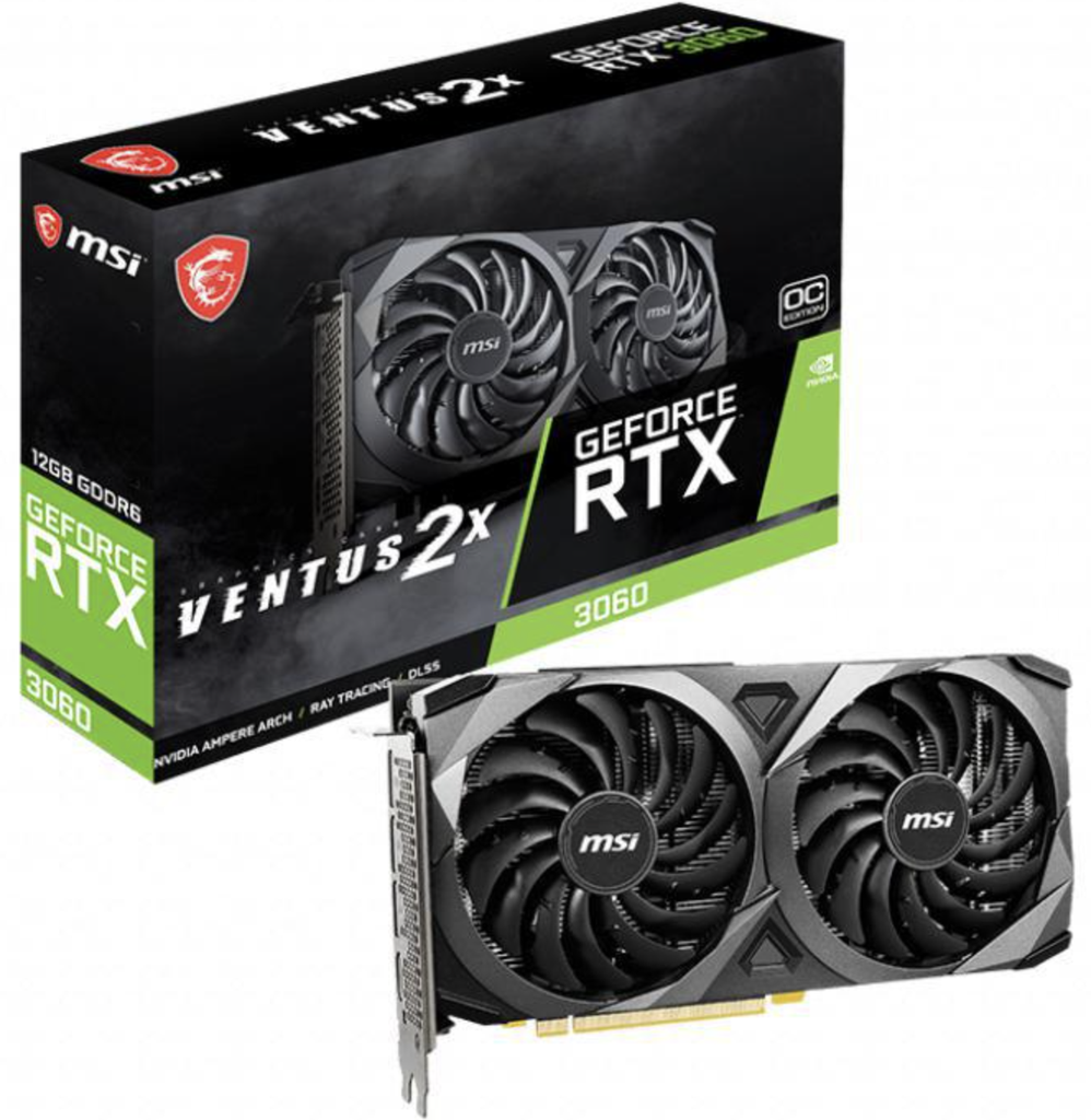 Tarjeta de Video MSI GEFORCE RTX 3060 VENTUS 2X 12GB OC, 912-V397-658