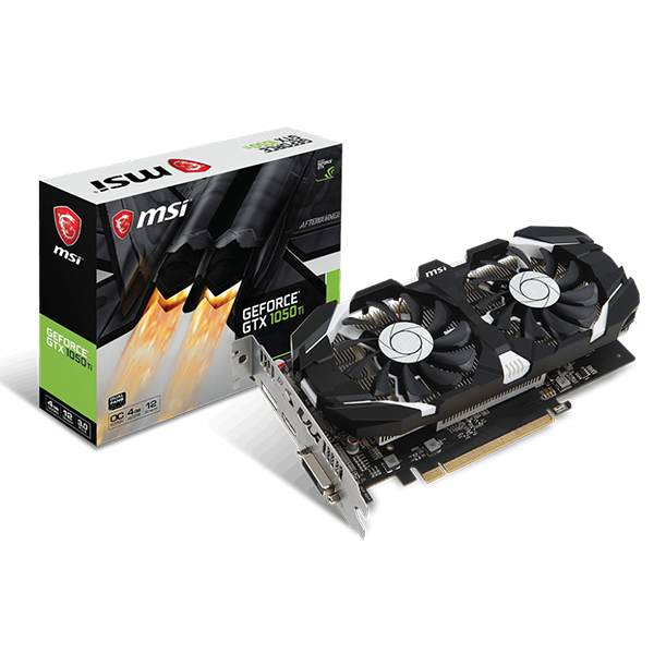 Tarjeta de Video MSI GTX 1050 TI 4GB OC Dual