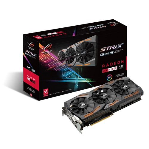 Tarjeta de Video StriX RX-480 8GB OC Gaming Aura Asus