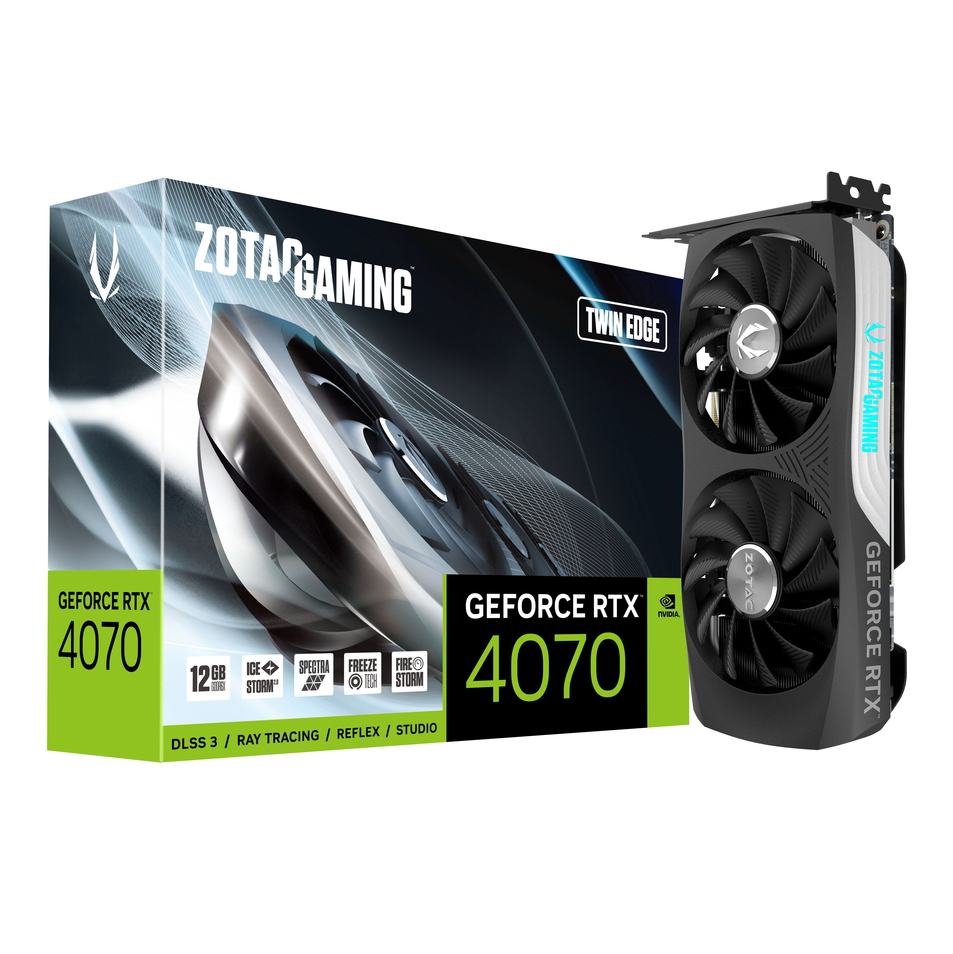 Tarjeta de video ZOTAC GeForce RTX 4070 Twin Edge 12GB GDDR6X ZT-D40700E-10M