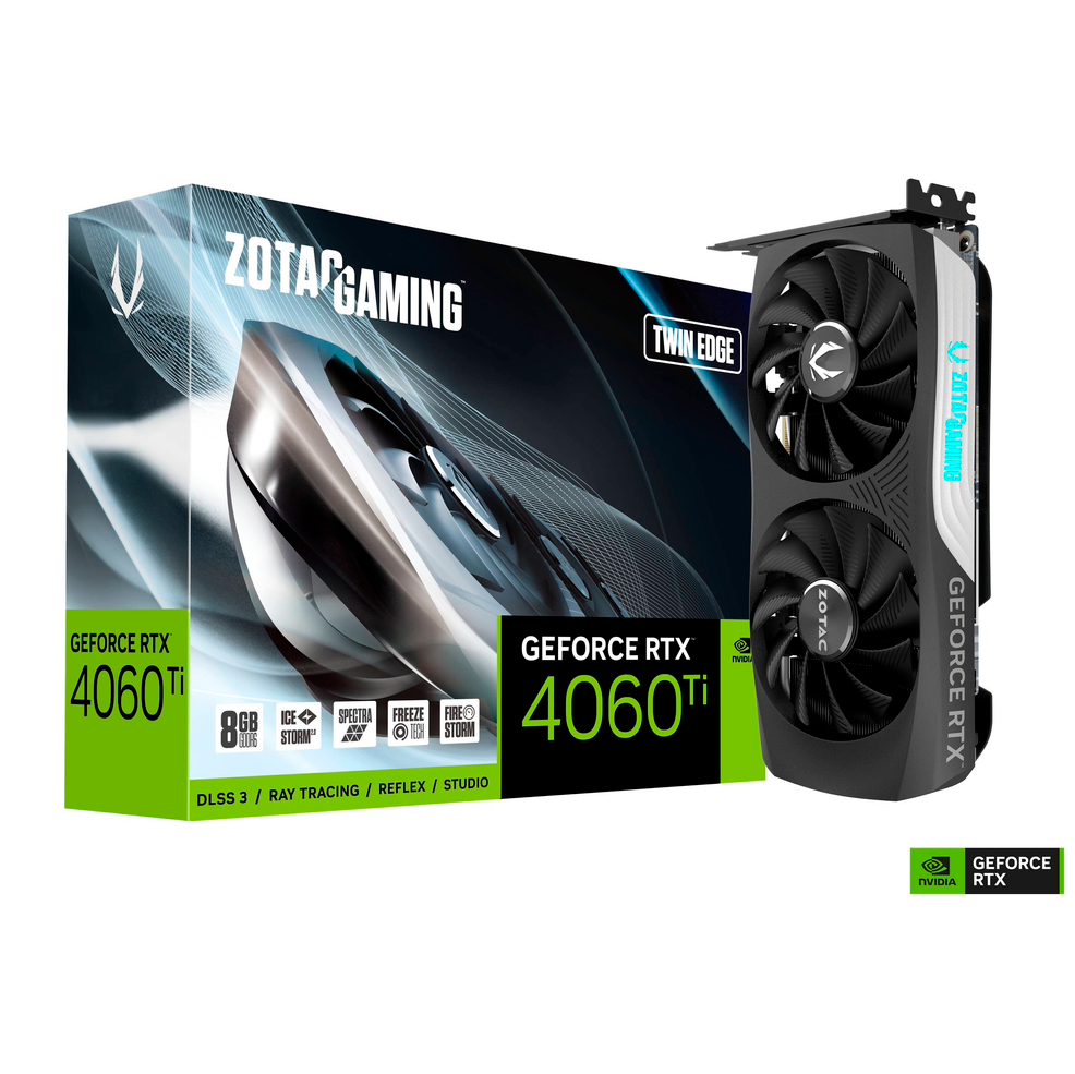 Tarjeta de video ZOTAC  RTX 4060Ti 8GB TWIN EDGE GDDR6, 128bit,  ZT-D40610E-10M