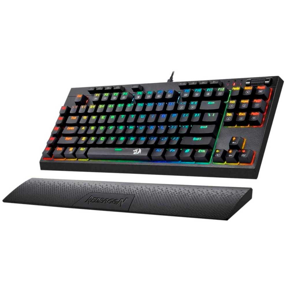 Teclado Mecanico Redragon Broadsword RGB Pro Negro TKL, Switch Brown, K588RGB