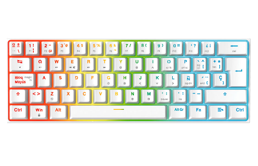 TECLADO MECANICO GAMING FANTECH MK857 MAXFIT61 RGB, WHITE