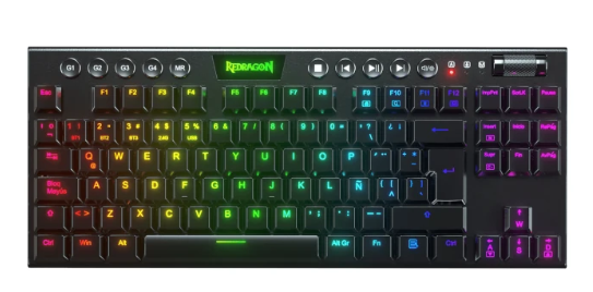 Teclado Mecanico Gaming Redragon Horus  Negro RGB Tkl K621-RGB  + Mouse Nadix - KT