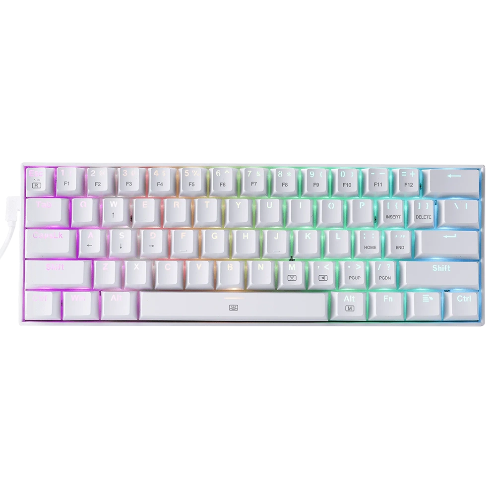 Teclado Mecanico Redragon Gaming Dragonborn Blanco, Switch Red, RGB, Conexión USB, K630W-RGB