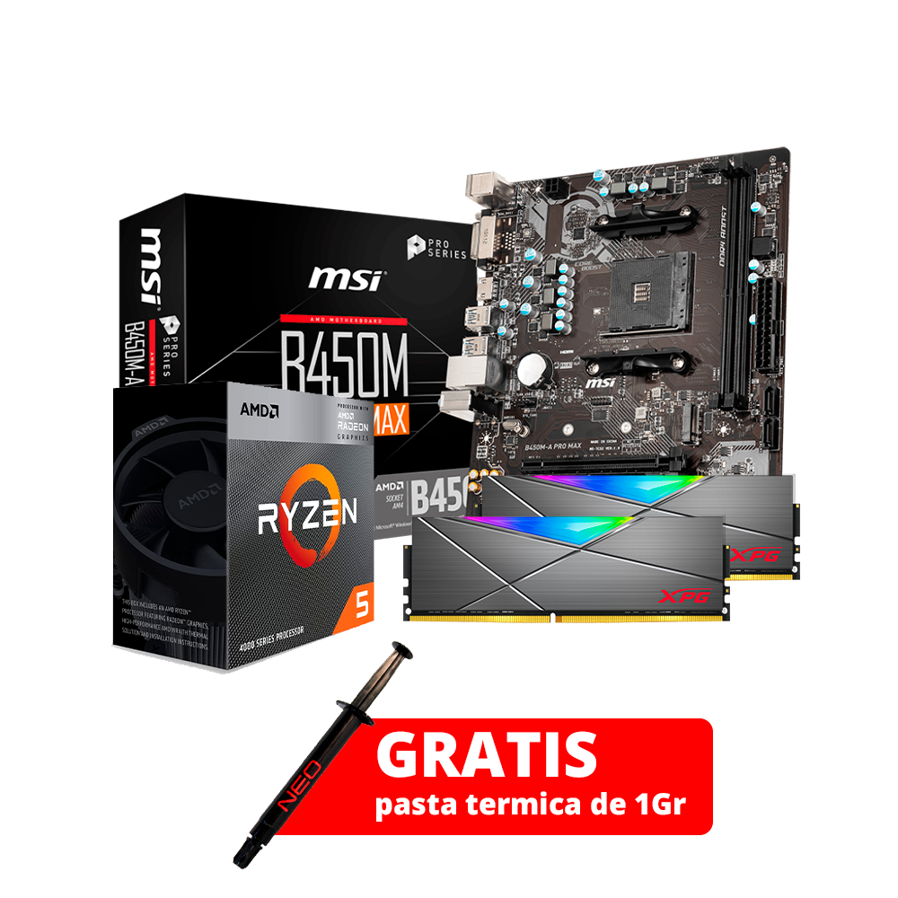 Upgrade Kit Ryzen 4600G, Chipset B450, 16GB DDR4, Gratis Pasta termica 1gr