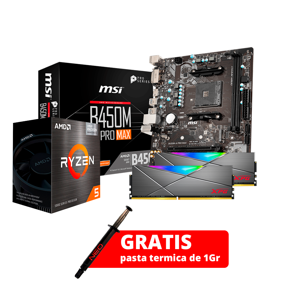 Upgrade Kit Ryzen 5600G, Chipset B450, 16GB DDR4, Gratis Pasta termica 1gr