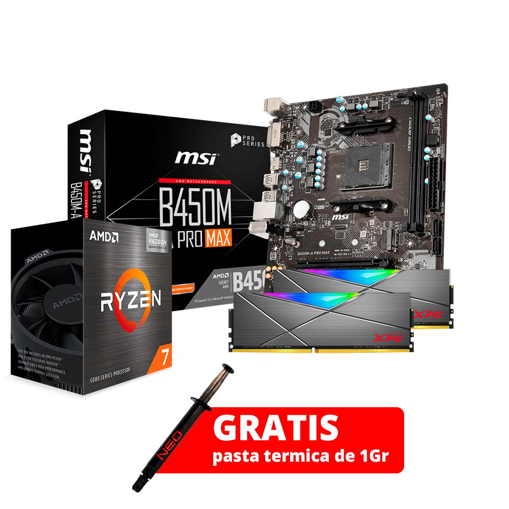 Upgrade Kit Ryzen 5700G, Chipset B450, 16GB DDR4, Gratis Pasta termica 1gr