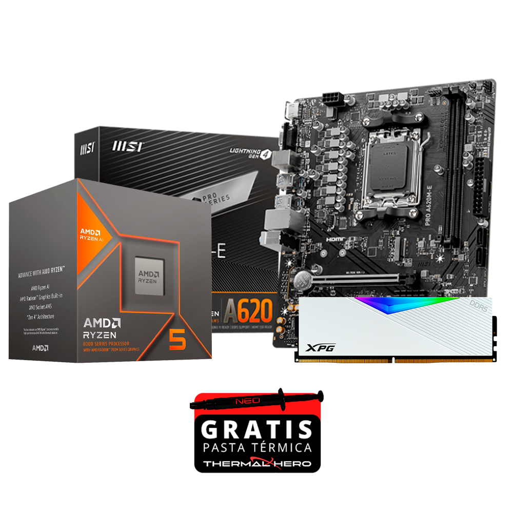 Upgrade Kit Ryzen 5 8600G, Chipset A620, DDR5 16GB, Gratis Pasta termica 1gr