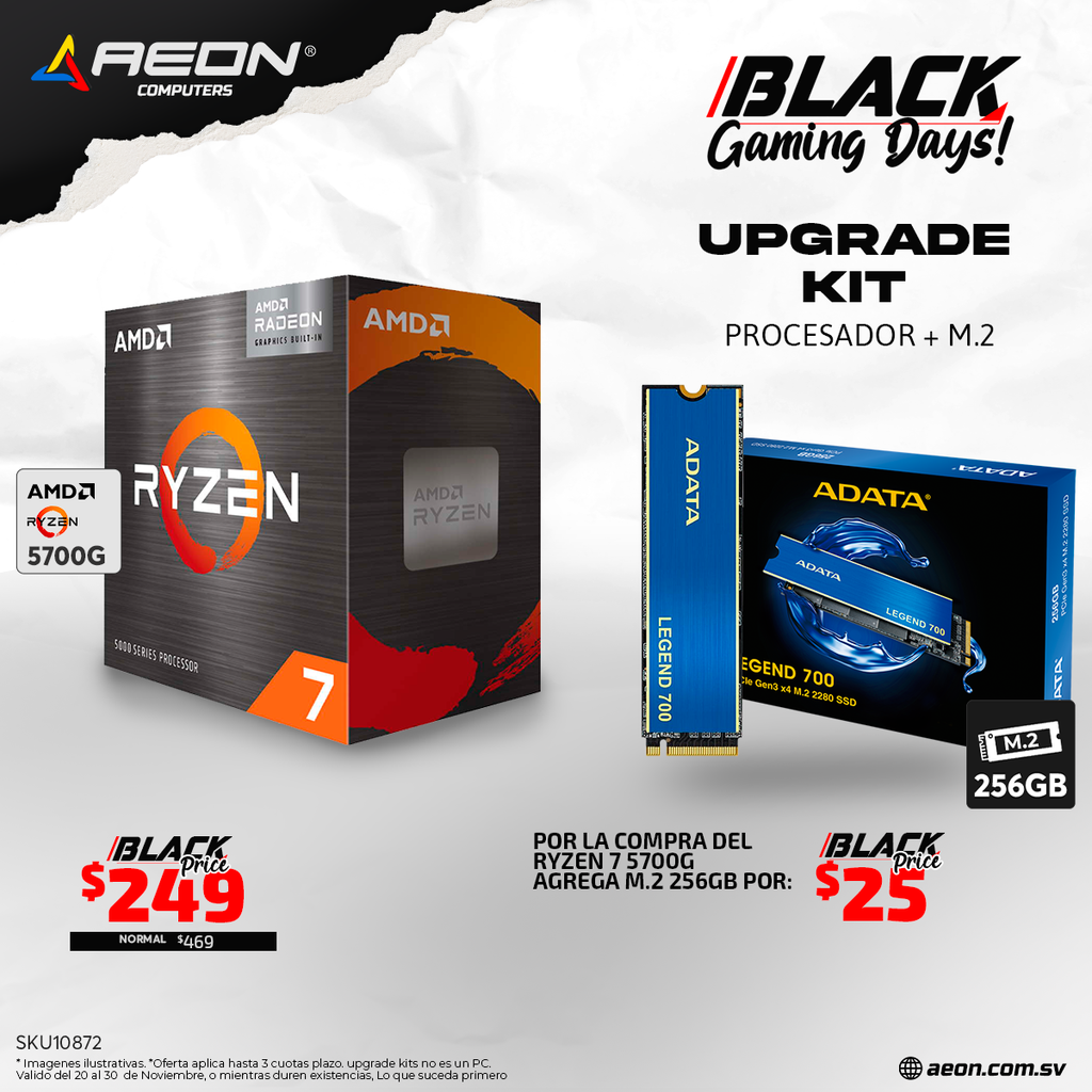 UPGRADE KIT RYZEN 7 5700G Y M.2 256GB