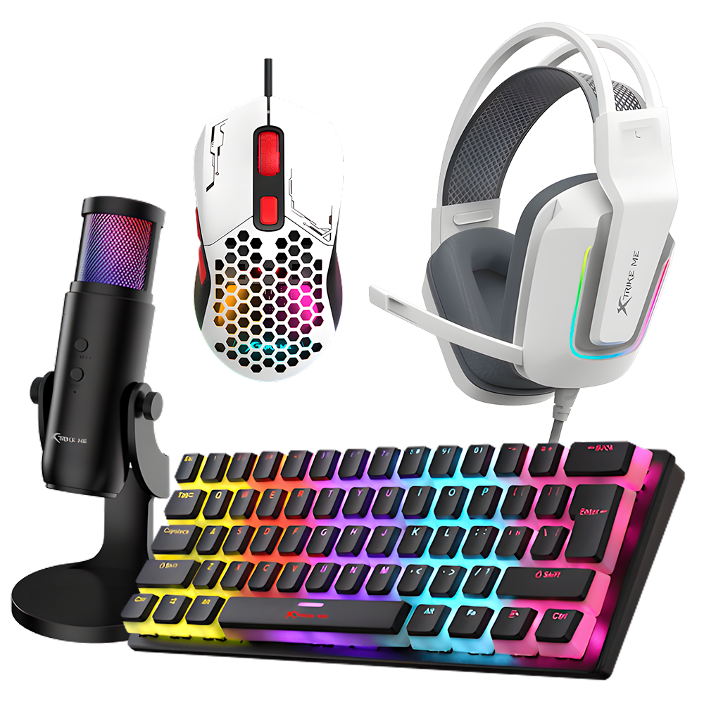 Xtrike Me Pack, Teclado Mecanico 60% + Mouse GM-316W + Headset GH712 + Microfono XMC-03 - KT