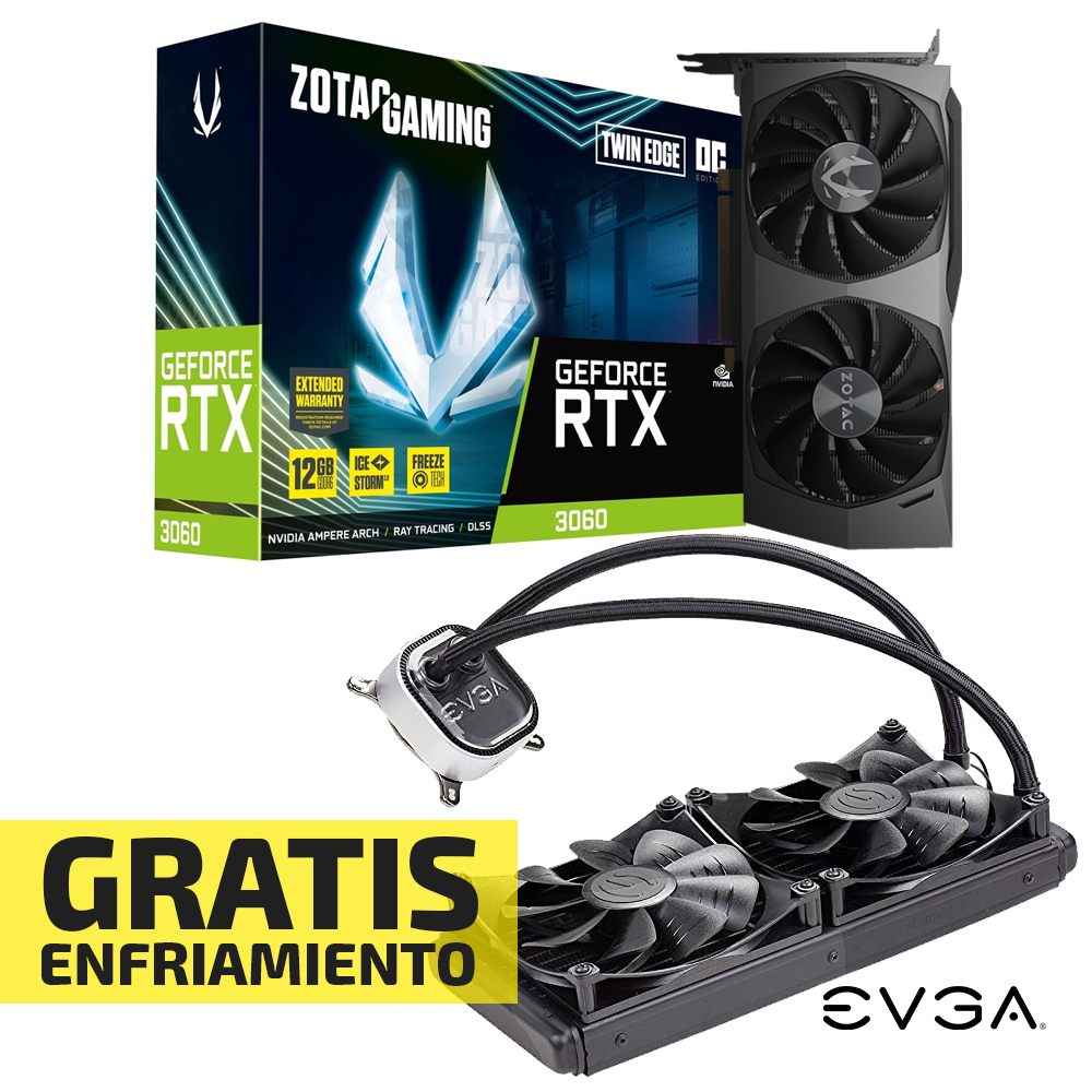 Zotac Geforce RTX 3060 12GB + Enfriamiento EVGA 280mm GRATIS