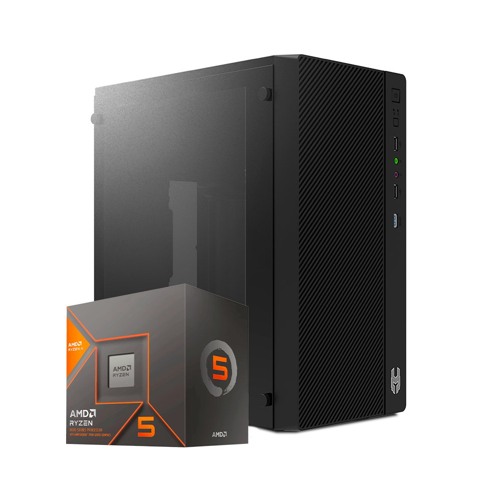 Pc Gaming Ryzen 5 8600G, DDR5 16GB, M.2 250GB, 500W 80+ Bronce