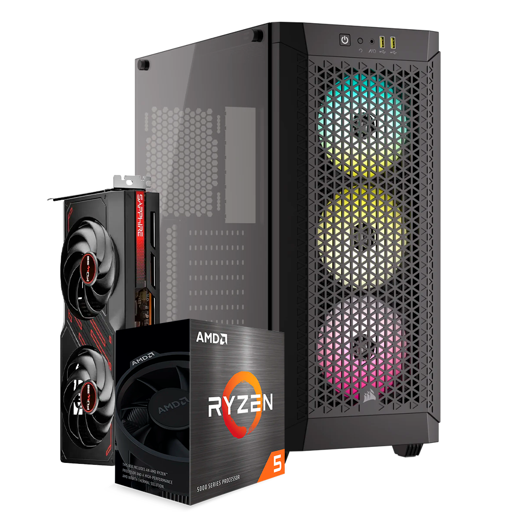 Pc C480 X Ryzen 5 5600X , RX 7600 8GB, DDR4 32GB, M.2 256GB, 600W 80+ Bronce